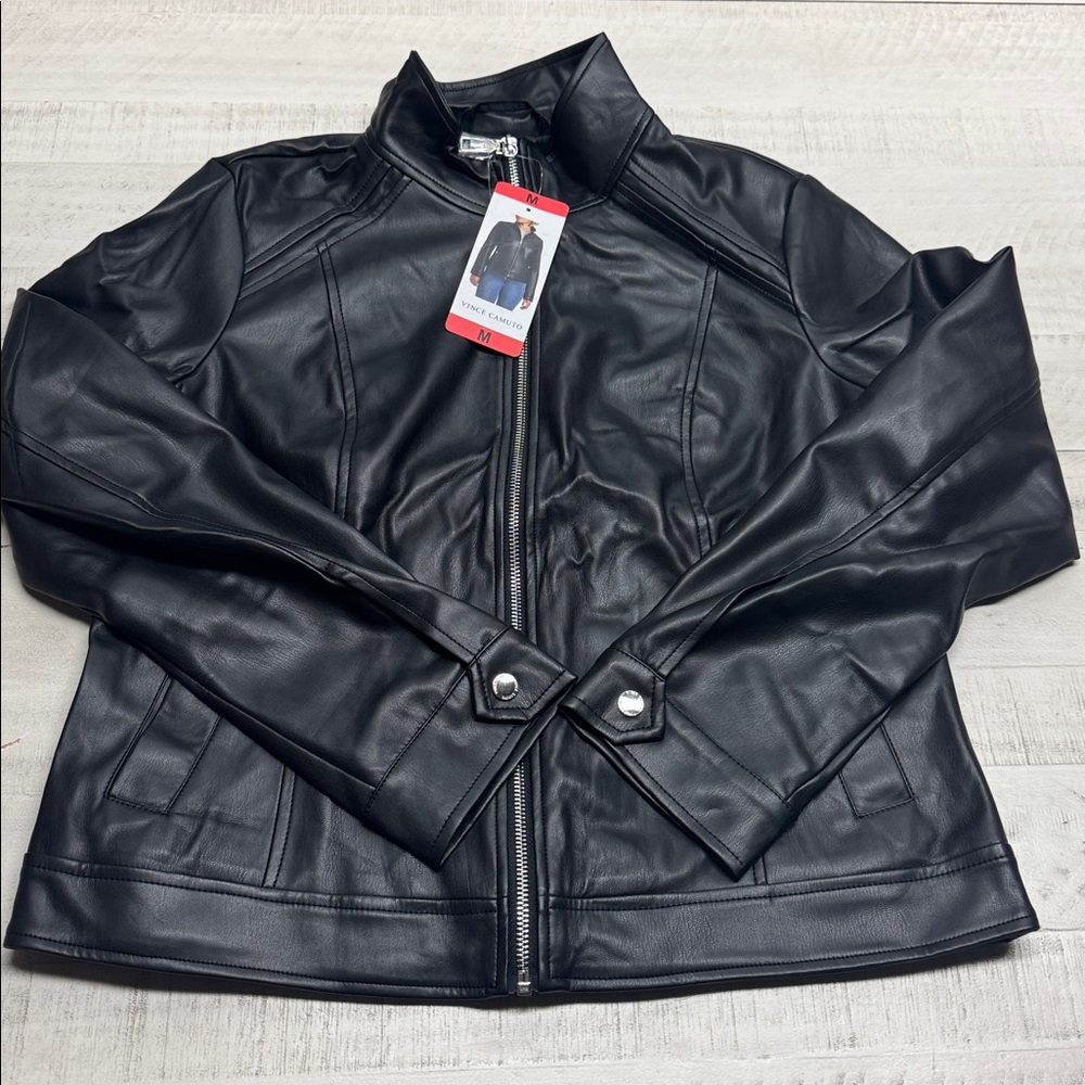 Vince Camuto faux leather jacket new with tags